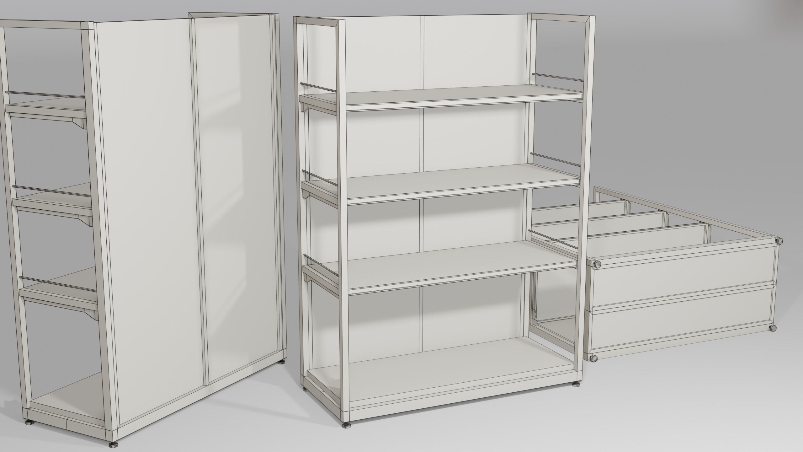 Clean Store Shelf Pack 2 Low-poly 3D model_8