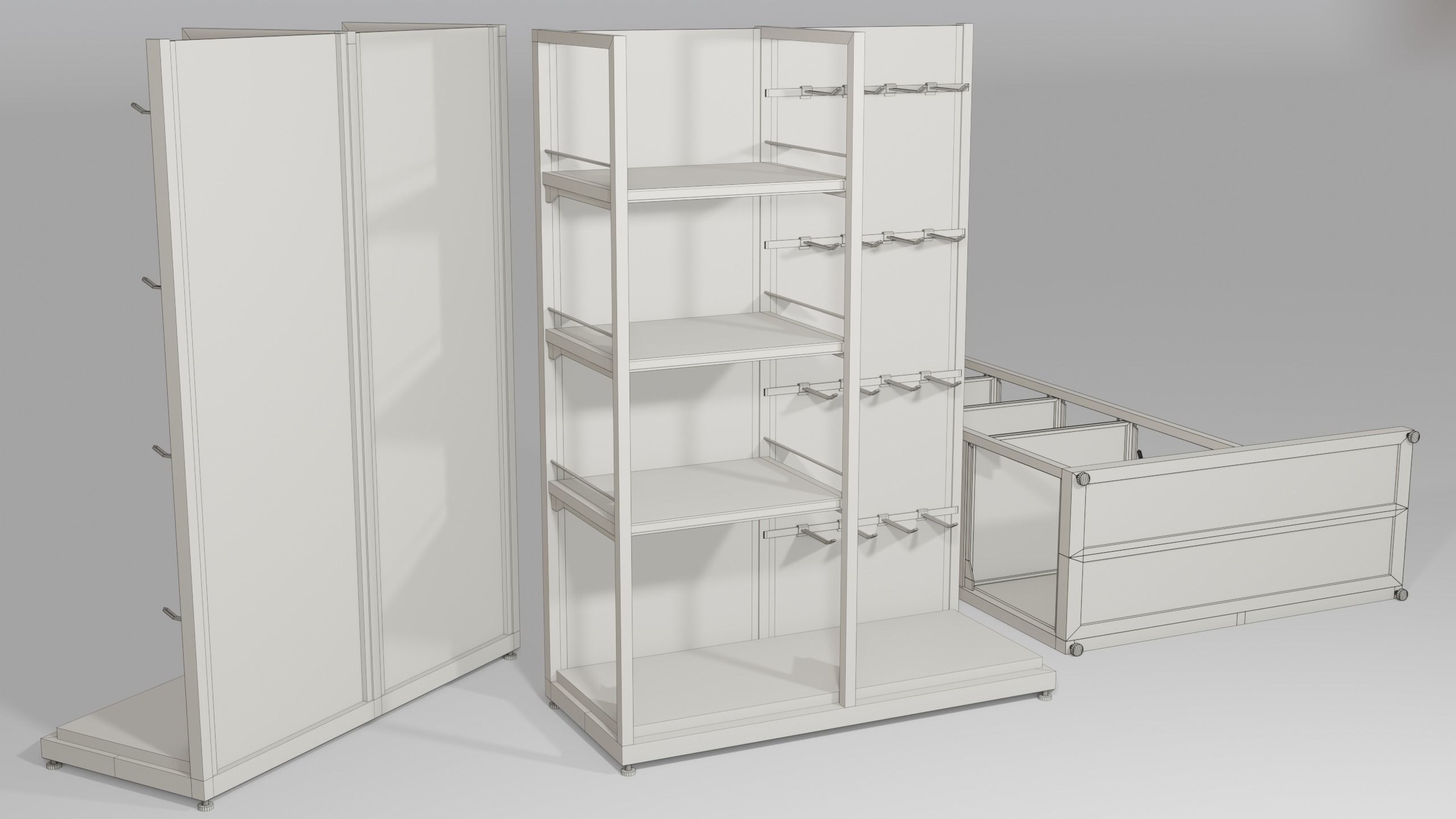 Clean Store Shelf Pack 2 Low-poly 3D model_9