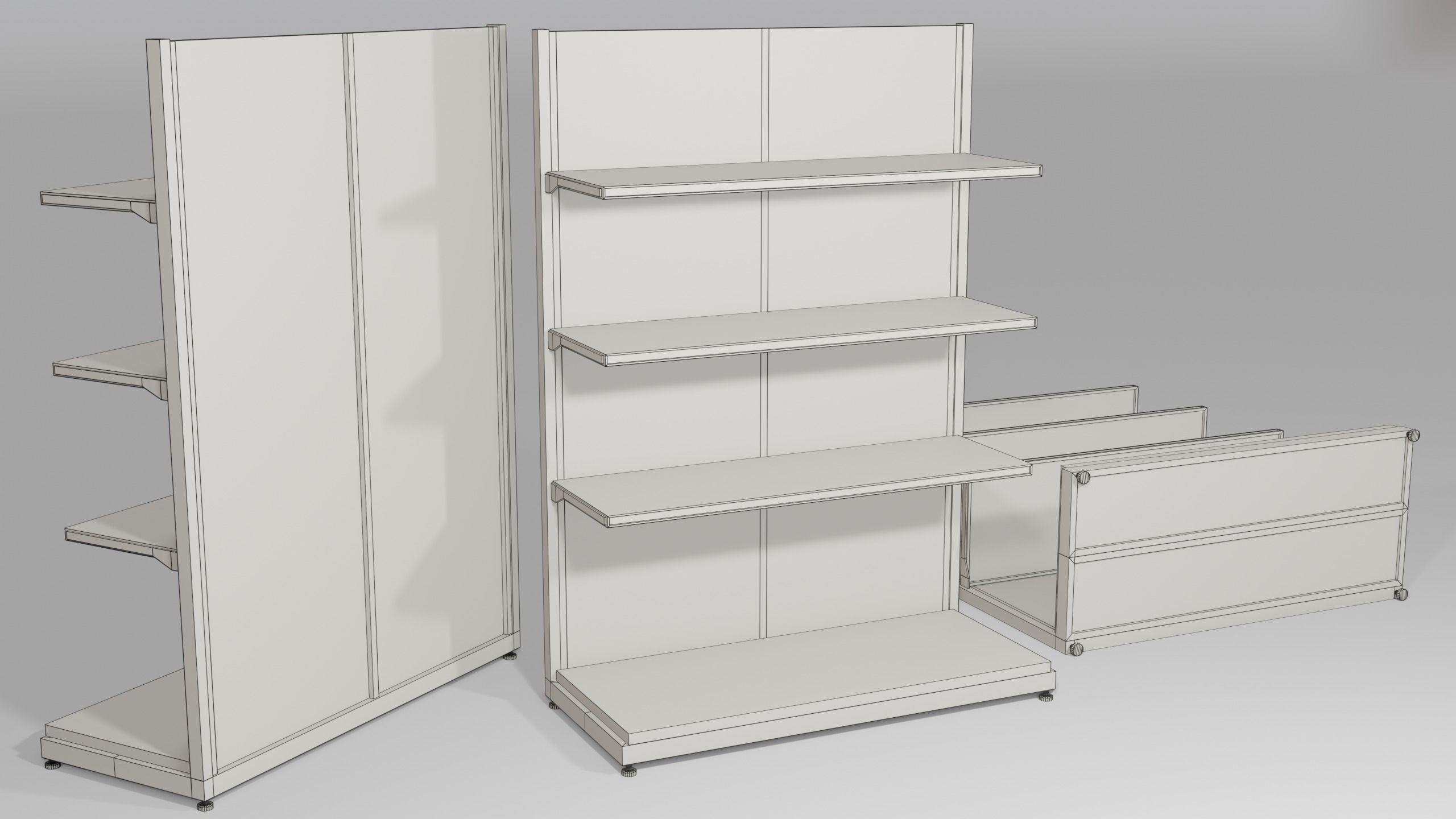 Clean Store Shelf Pack 2 Low-poly 3D model_7