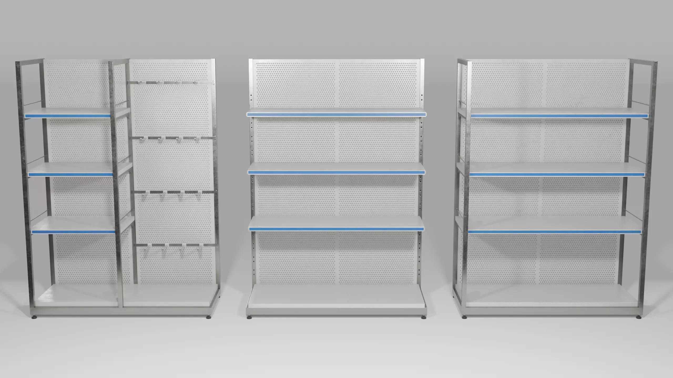 Supermarket Shelf Pack Store Environment Kit Low-poly 3D model