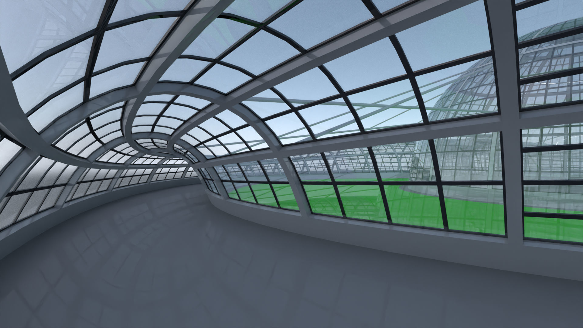 Dome glass buildings 3D Model Collection_12