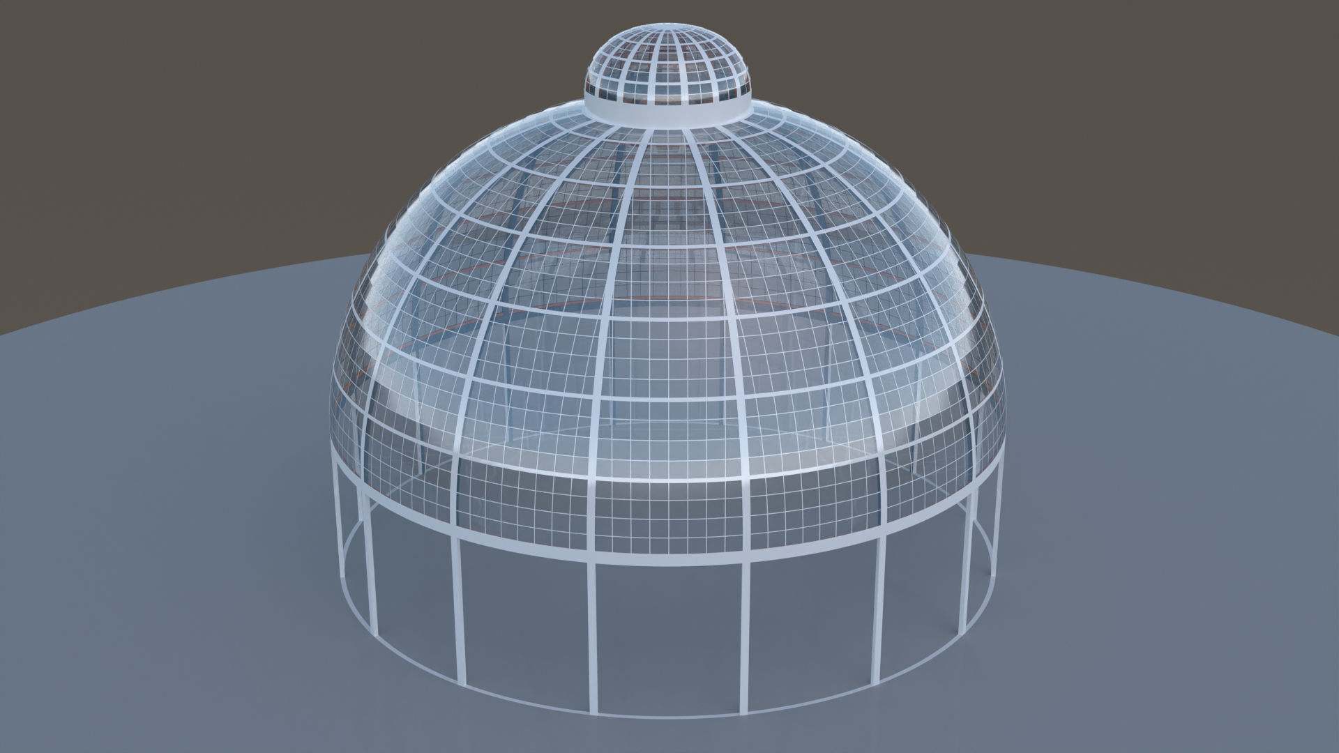 Dome glass buildings 3D Model Collection_3