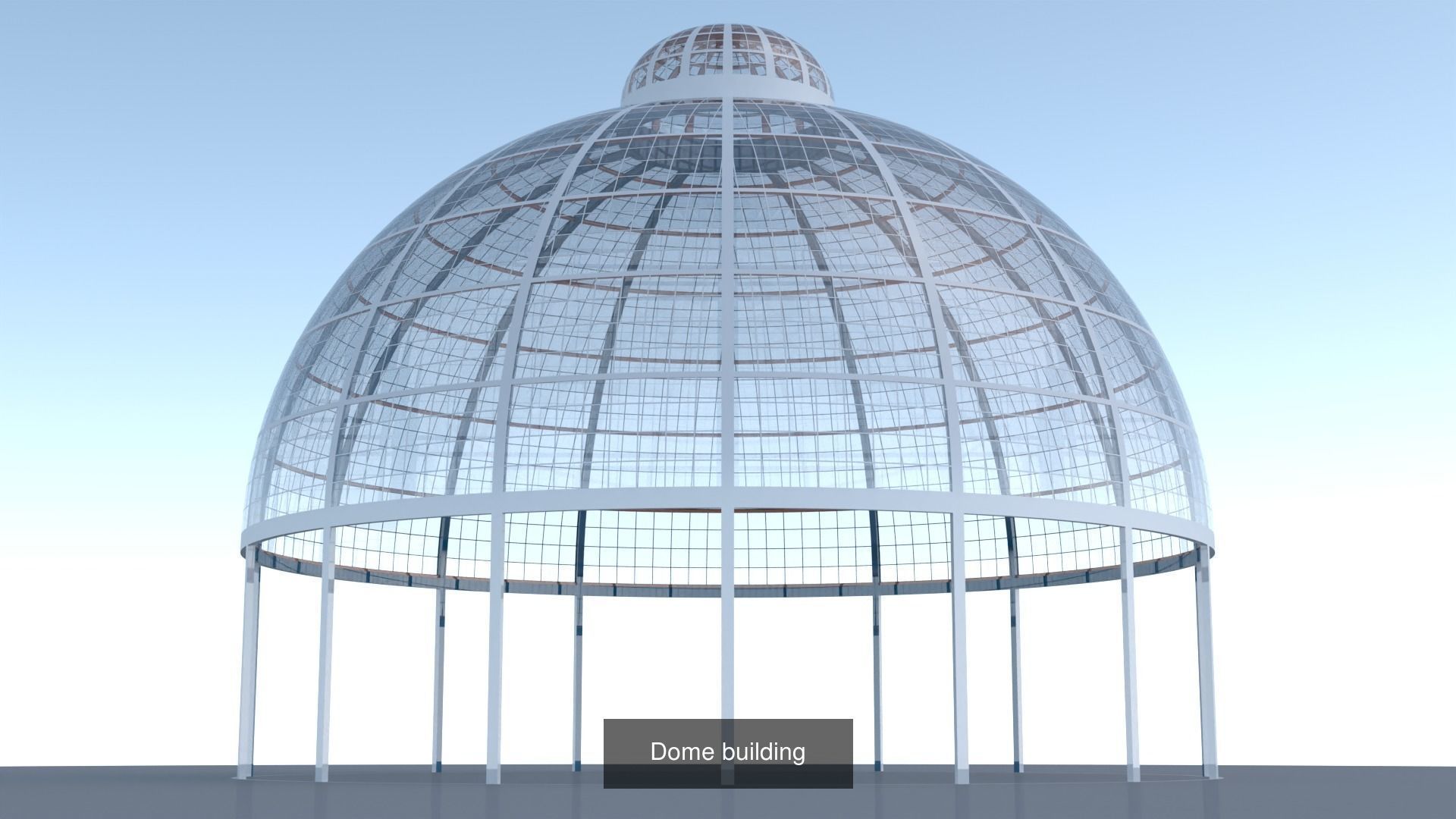 Dome glass buildings 3D Model Collection_2