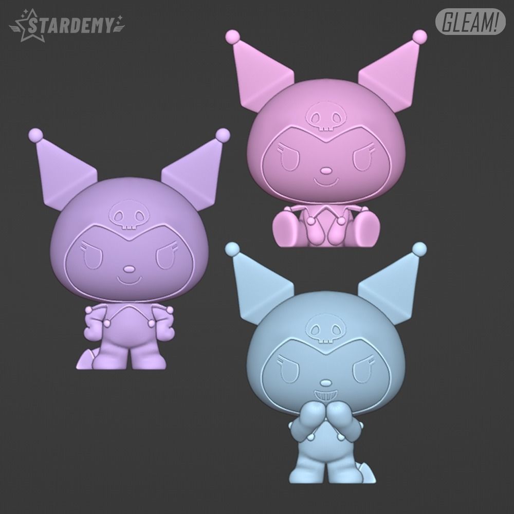 KUROMI HELLO KITTY 3 MODELS CUTE KAWAII SANRIO 3D print model_7