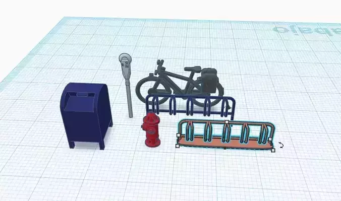 Street decoration pack H0 Scale 1-87 3D print model