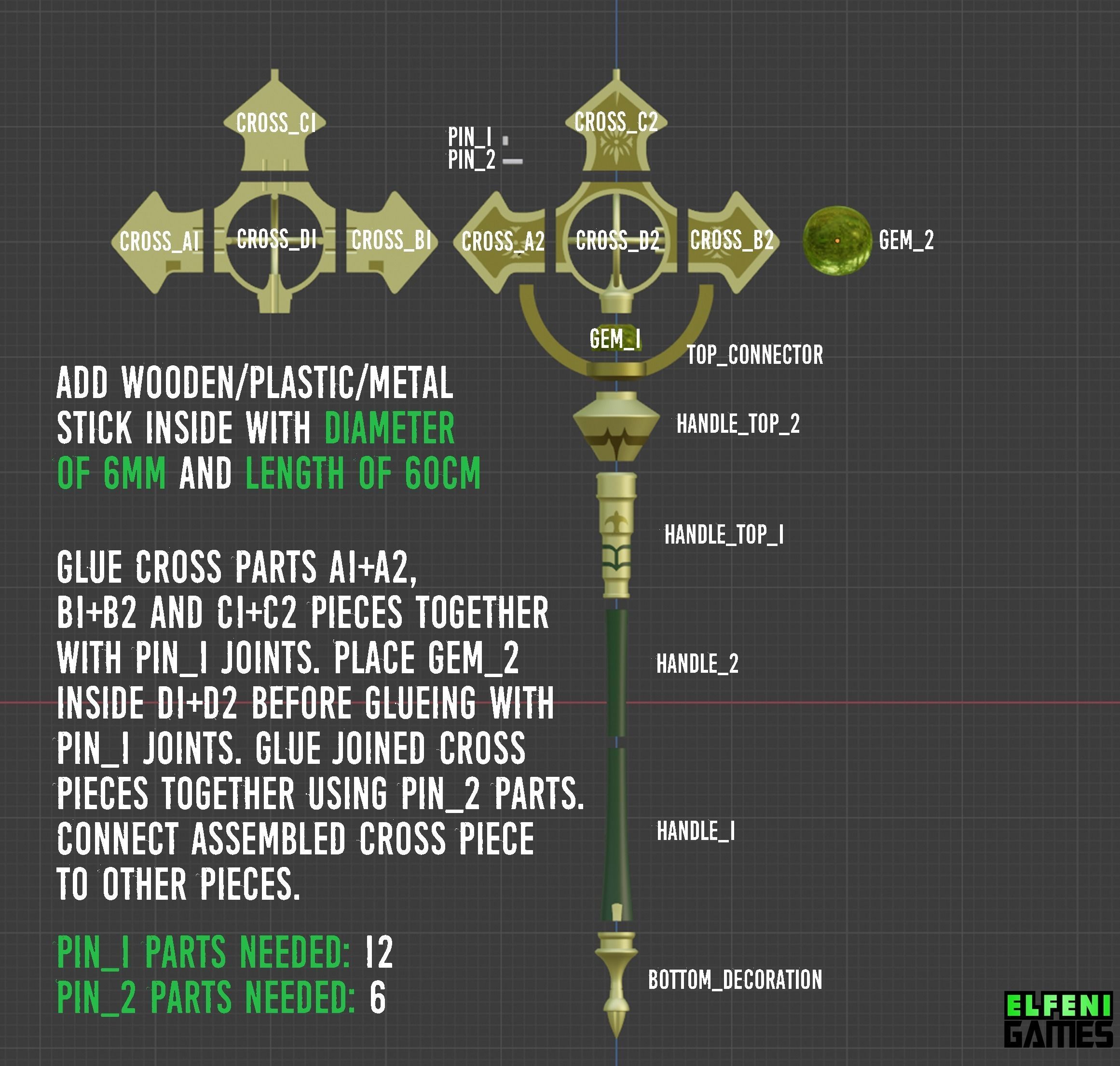 Fire Emblem - Light Priestess Micaiah staff 3D print model_11