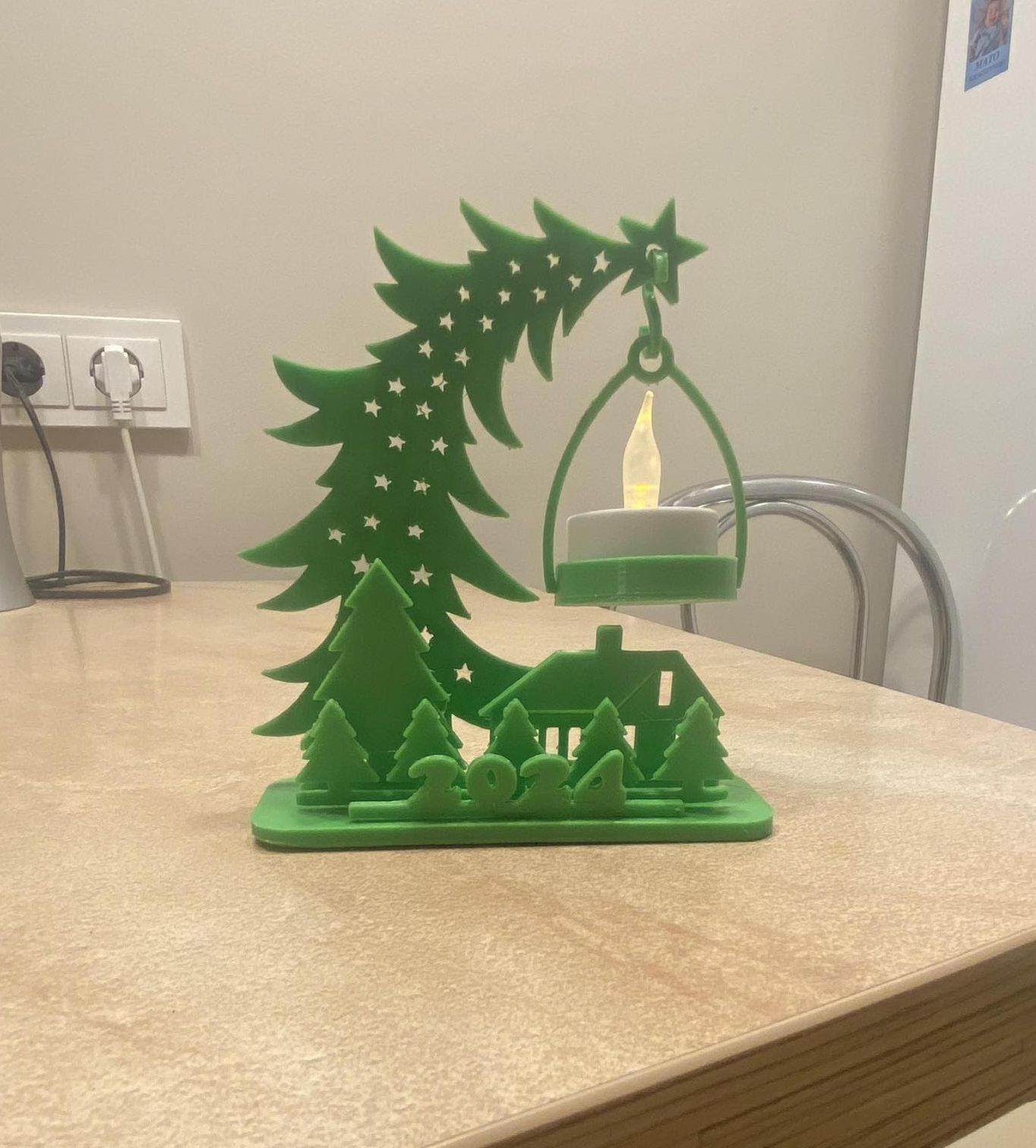 CHRISTMAS TREE TEA LIGHT LED CANDLE HOLDER 3D print model_1