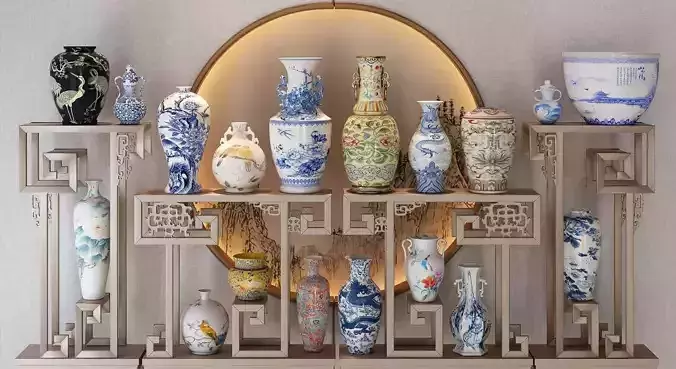 Chinese and white blue porcelain