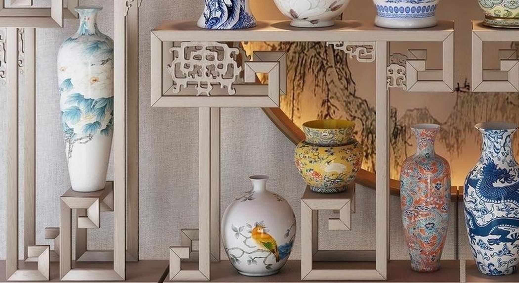 Chinese and white blue porcelain 3D model_4