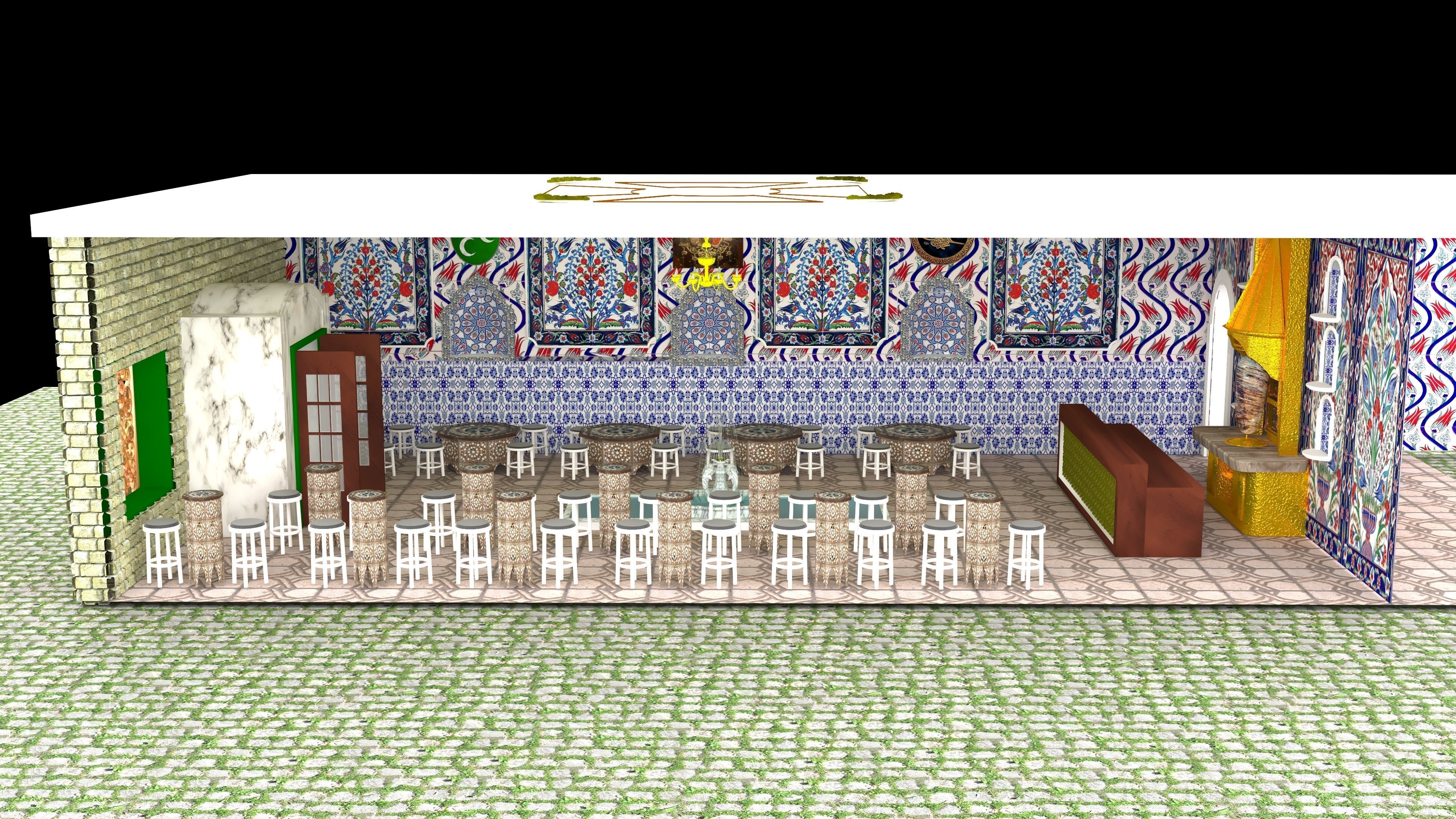 Ottoman Restaurant 4K 3D model_2