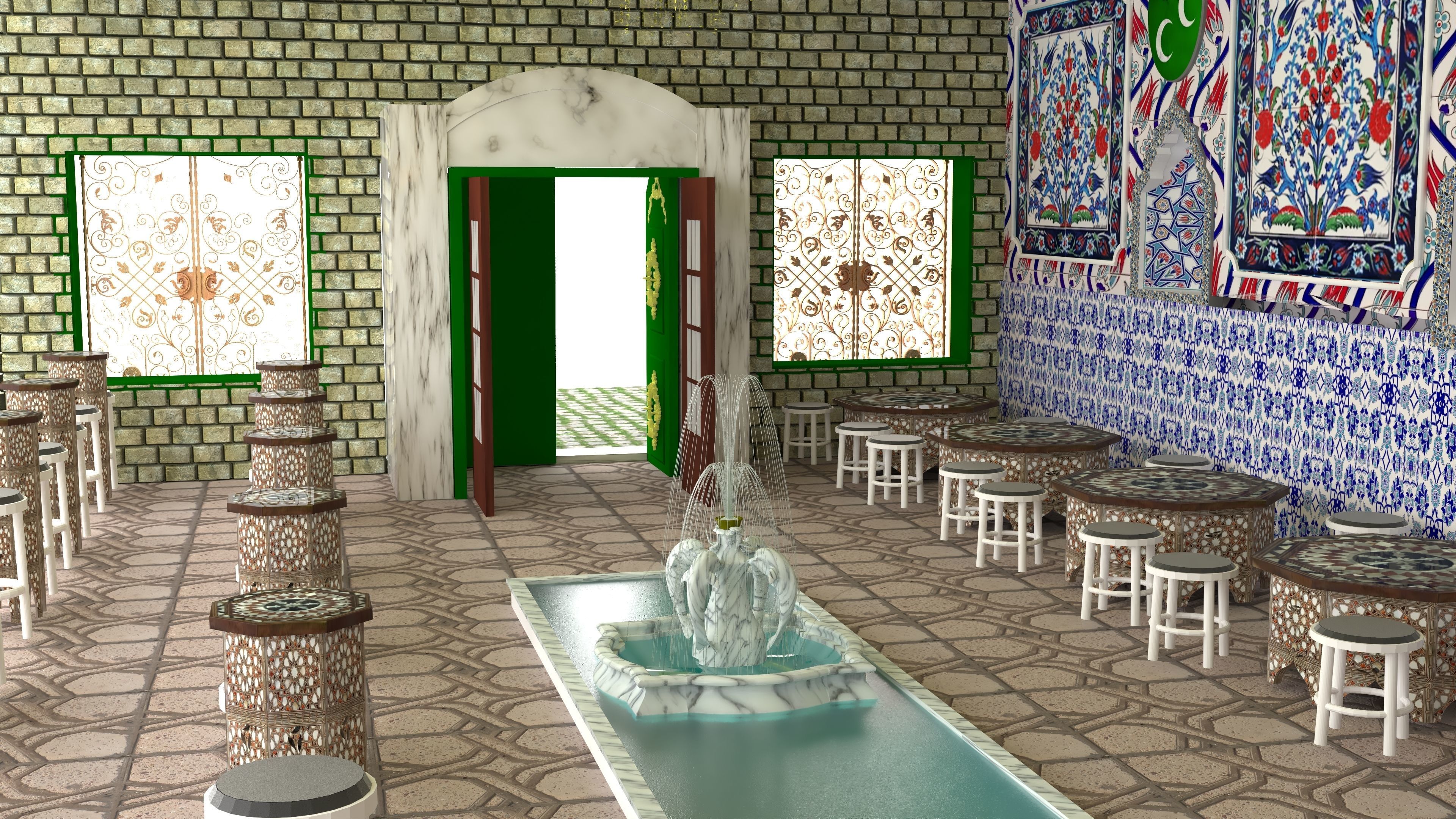 Ottoman Restaurant 4K 3D model_1