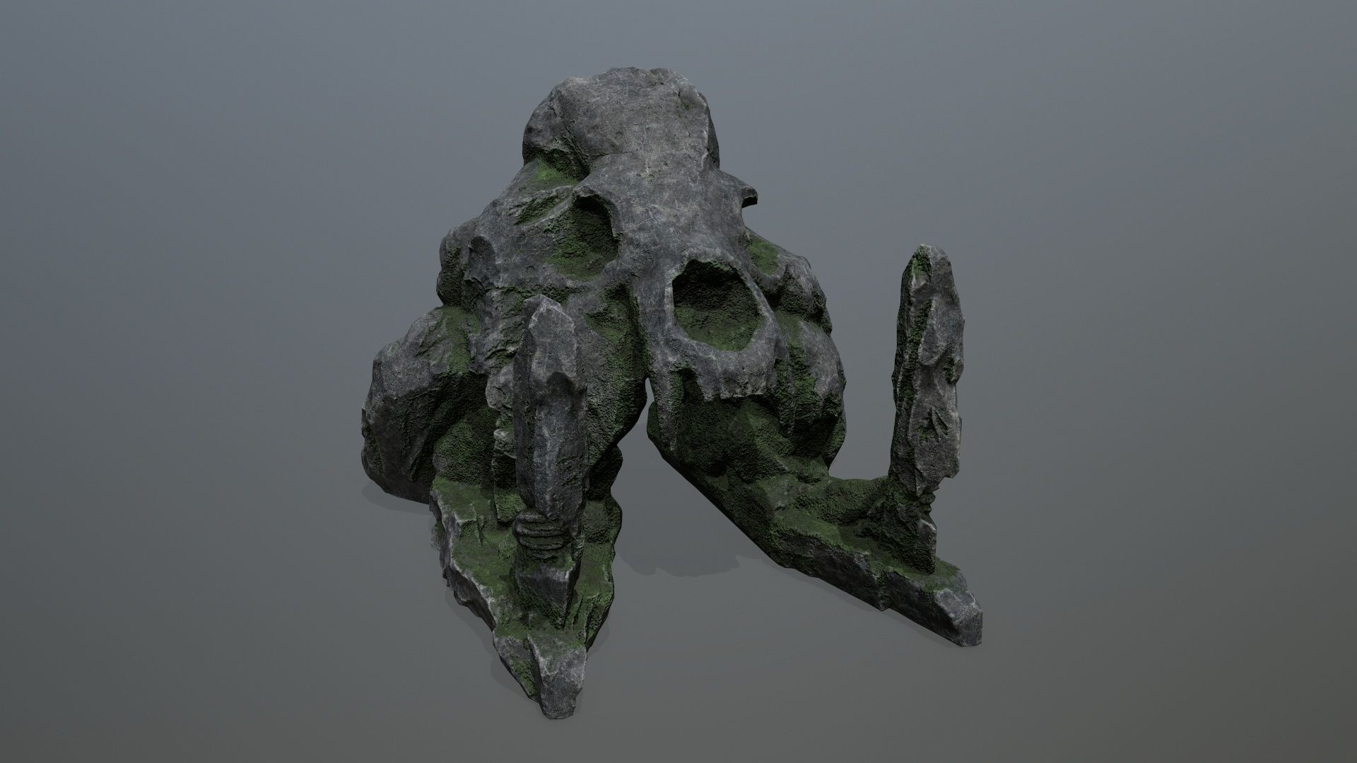 skull Rock Low-poly 3D model_2