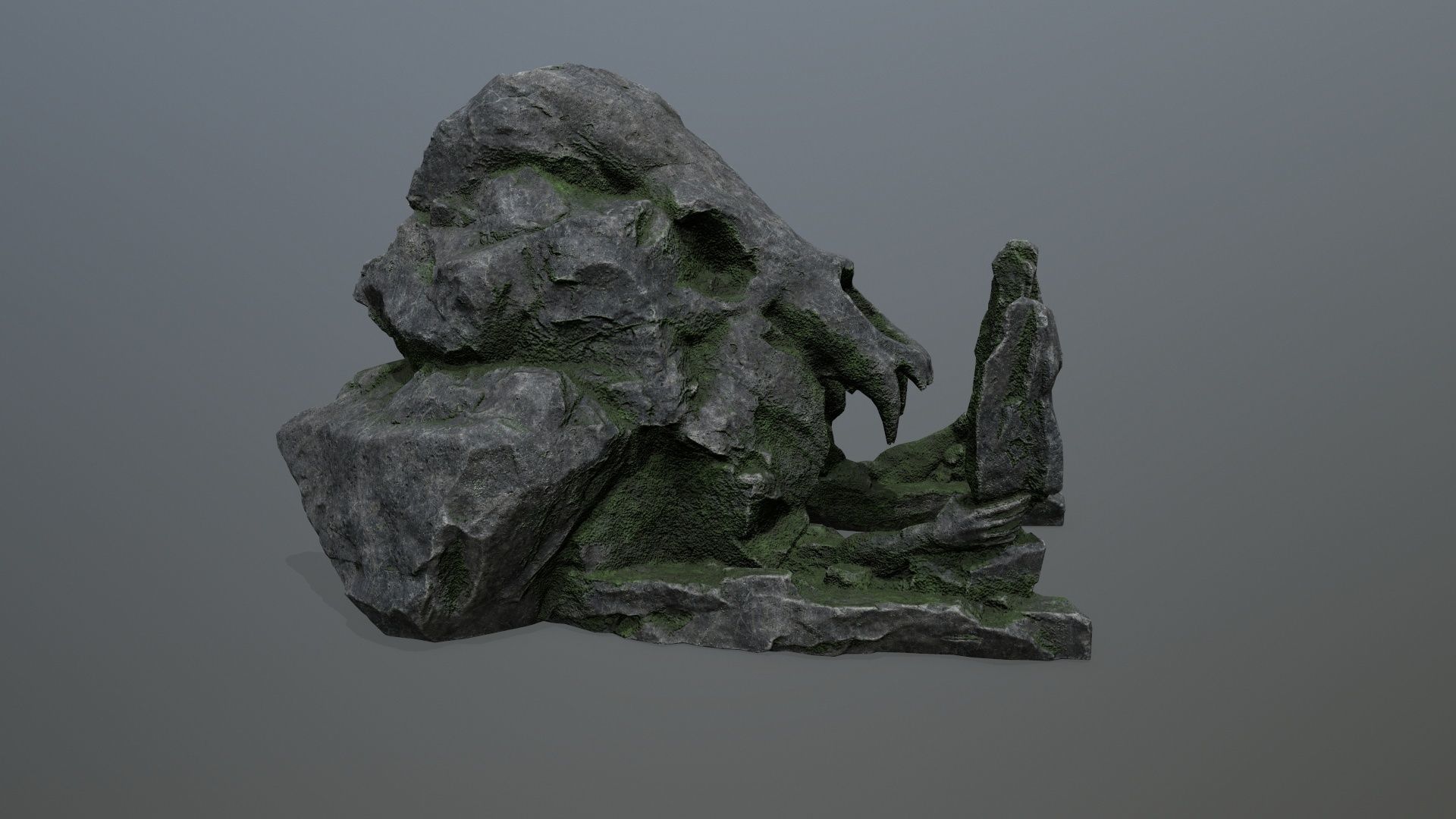skull Rock Low-poly 3D model_4