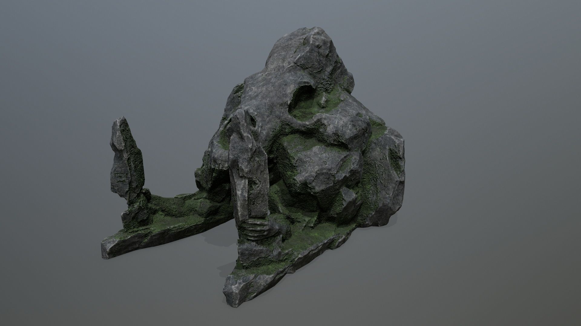 skull Rock Low-poly 3D model_9