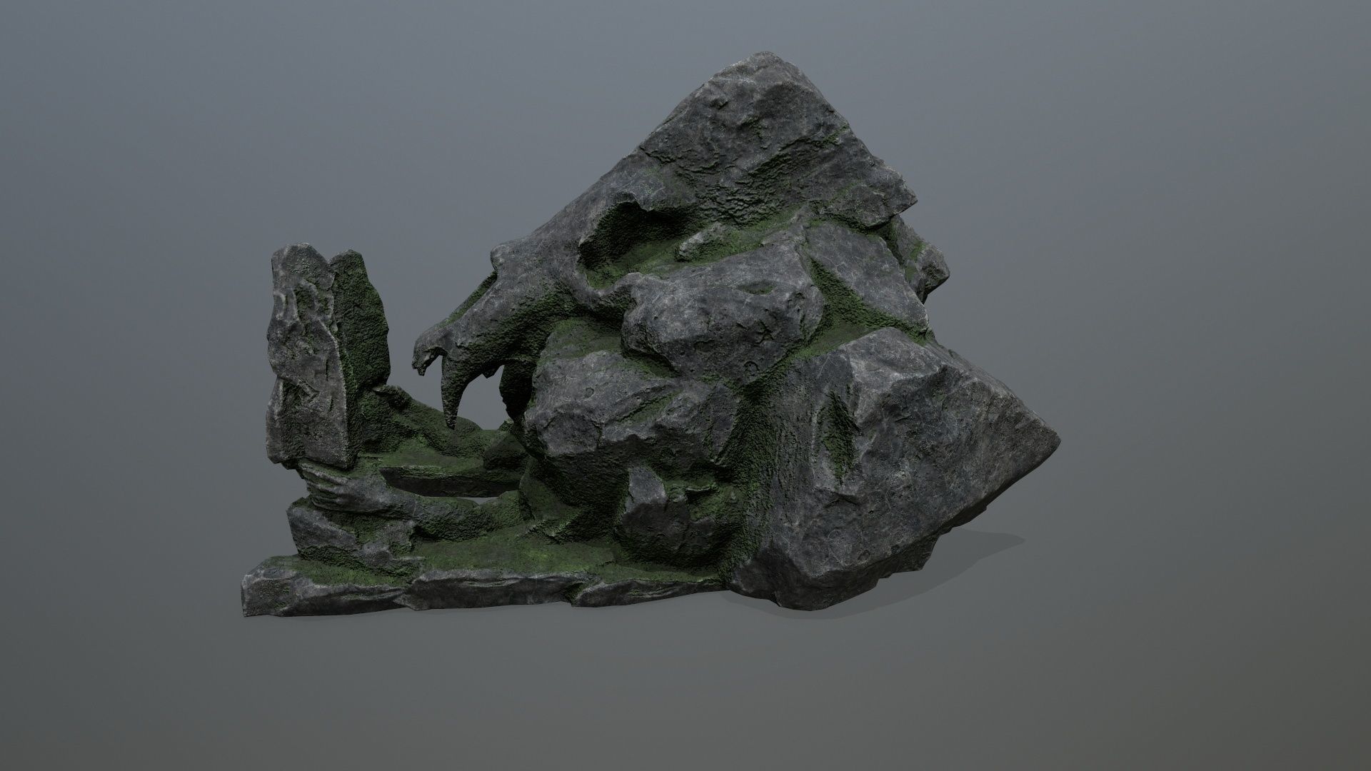 skull Rock Low-poly 3D model_8