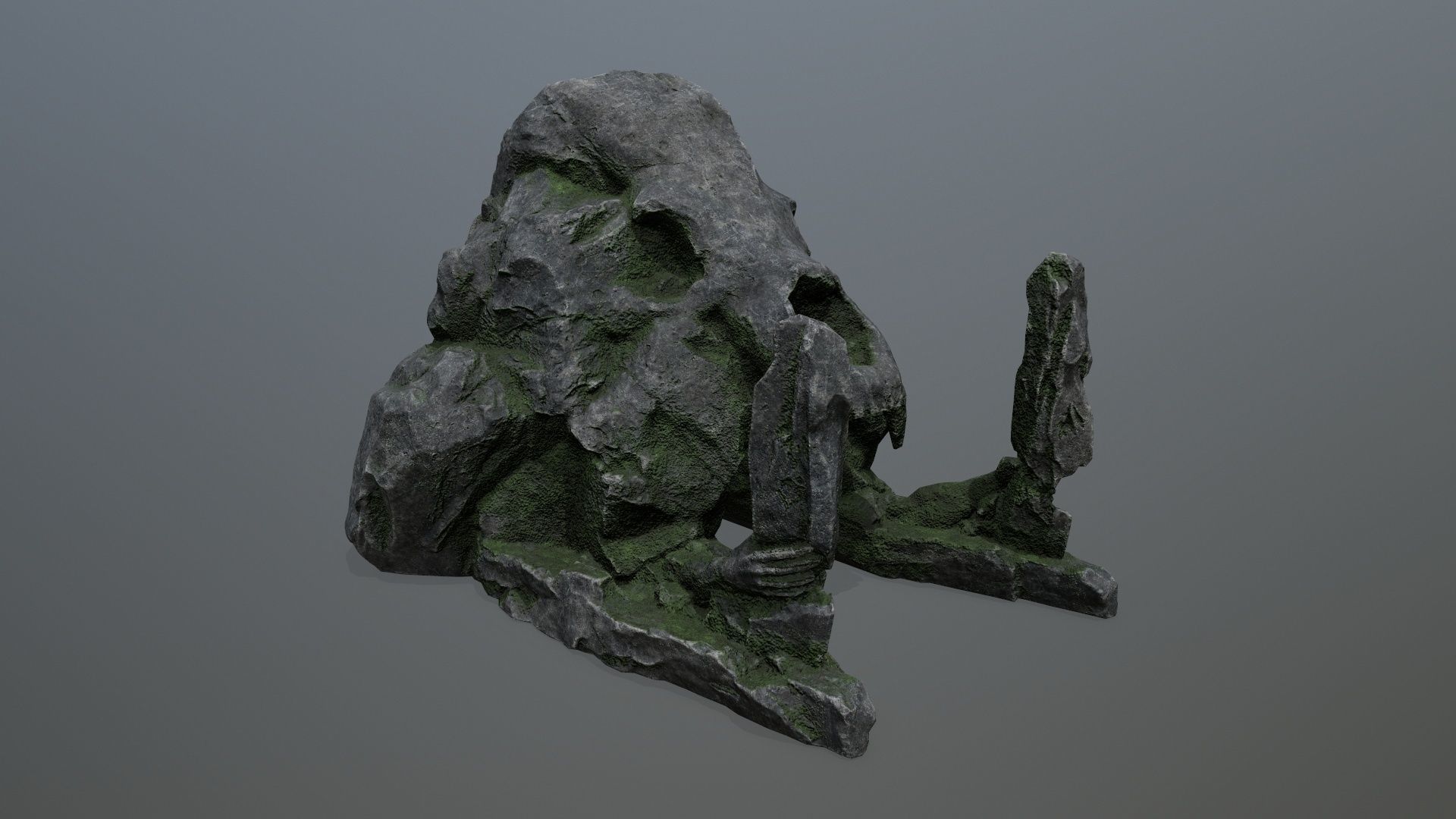 skull Rock Low-poly 3D model_3