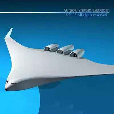 BWB bwb supersonic jet 3D model