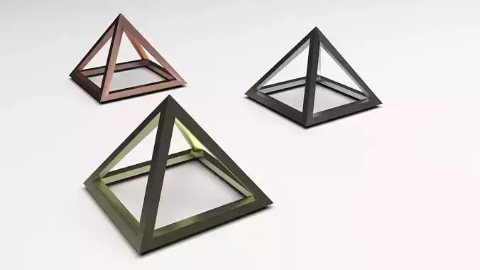 3D Print Ready Metal Latticed Pyramids