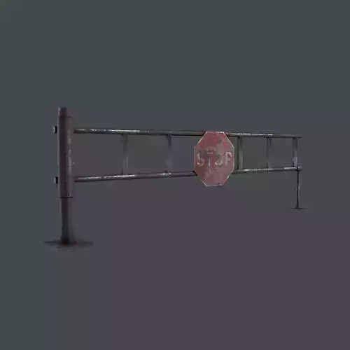 Road Block Gate Barricade 3D model