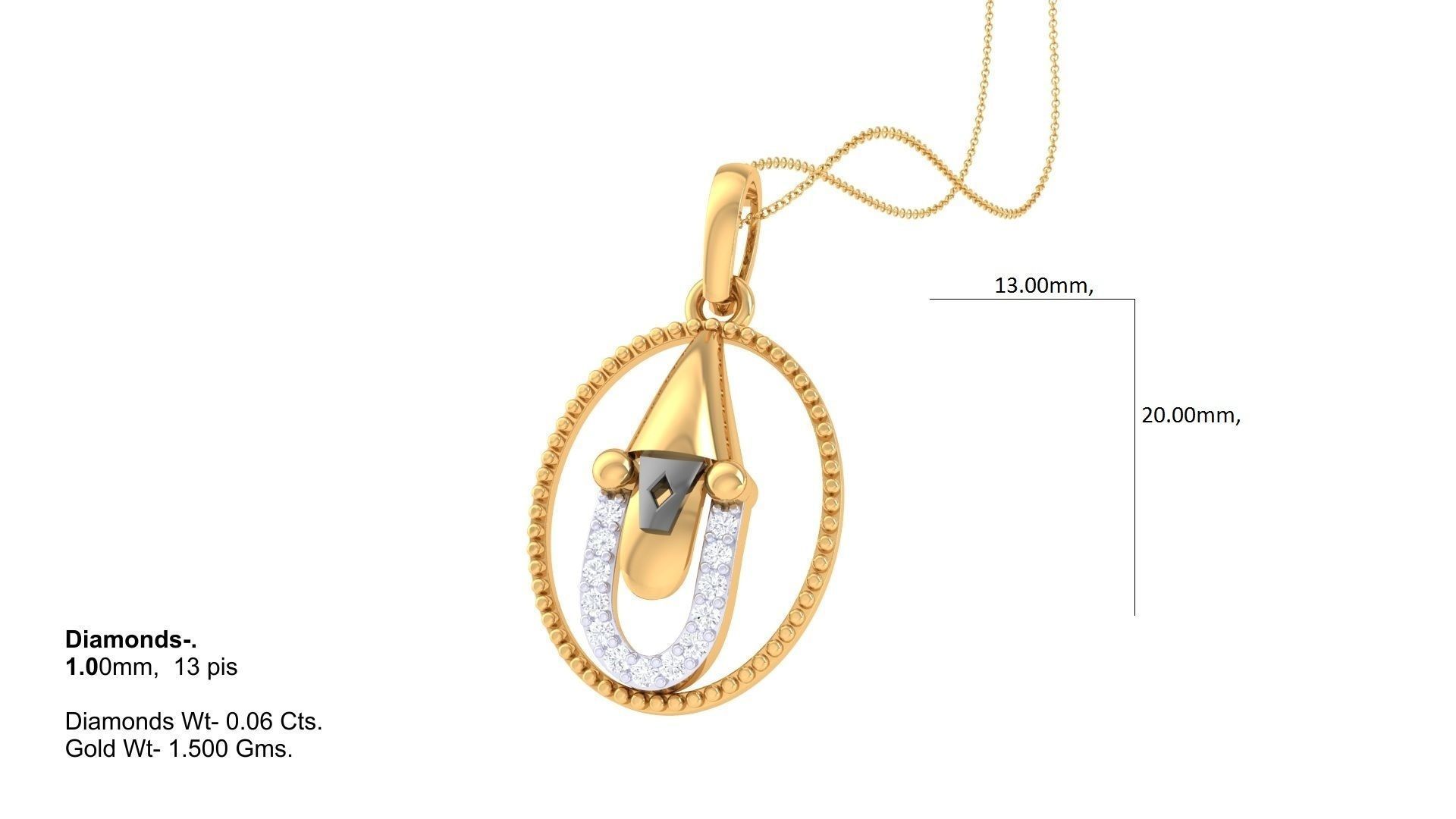 Tirupati Balaji Pendant 3D print model_1