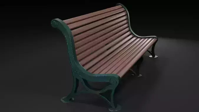 Bench mid poly 3D model