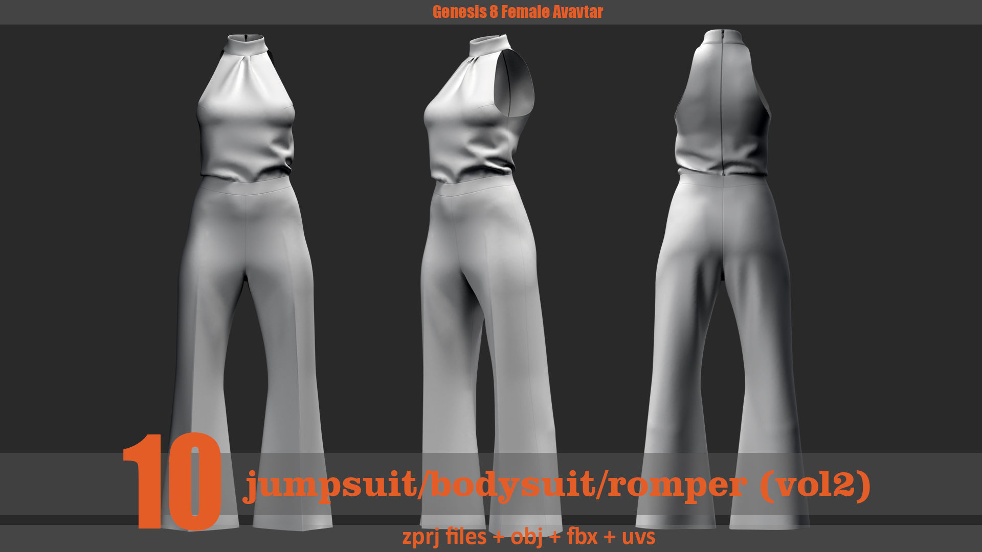10 bodysuit jumpsuit romper 3D model_7