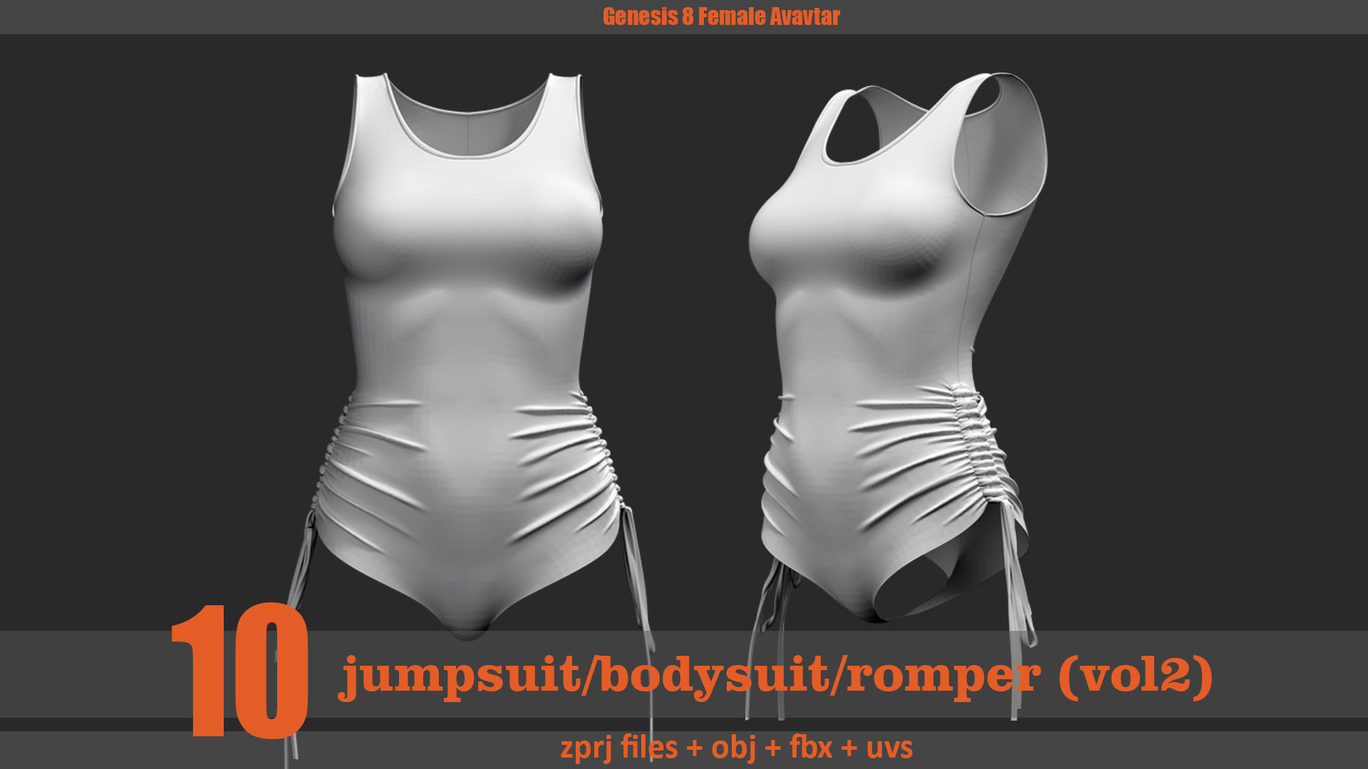 10 bodysuit jumpsuit romper 3D model_6