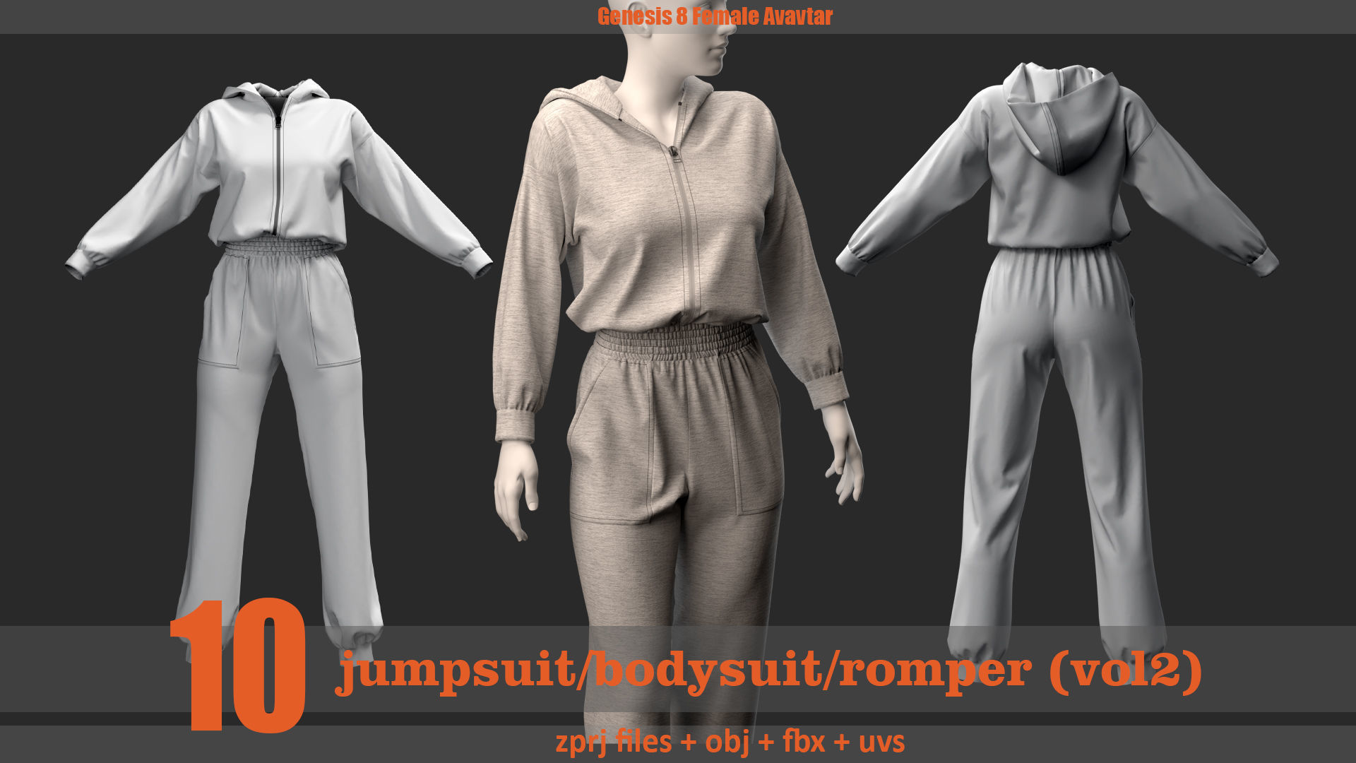 10 bodysuit jumpsuit romper 3D model_5