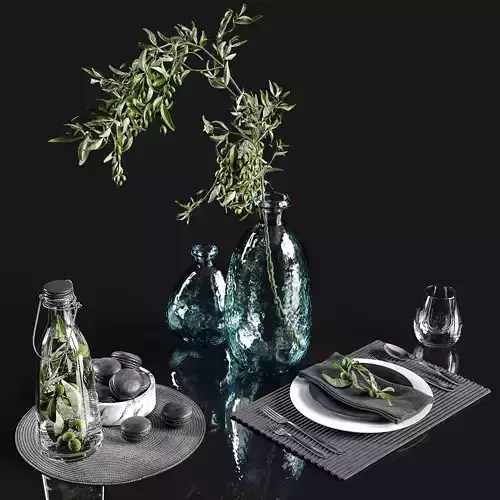 Olive and tableware