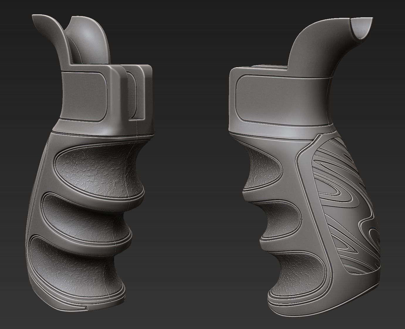 Pistol grip AR-15 - High-poly 3D model_4