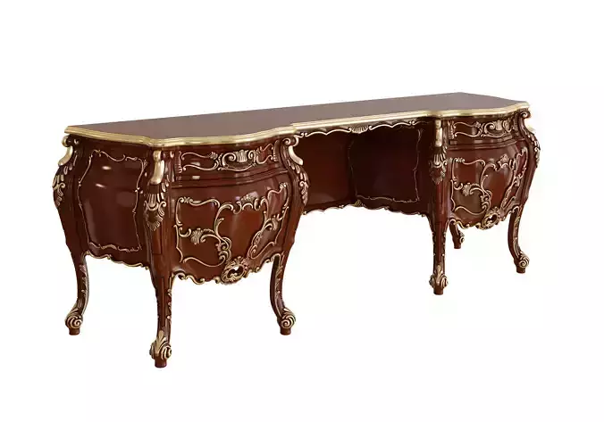Baroque 4-Drawers Toilette 3D model