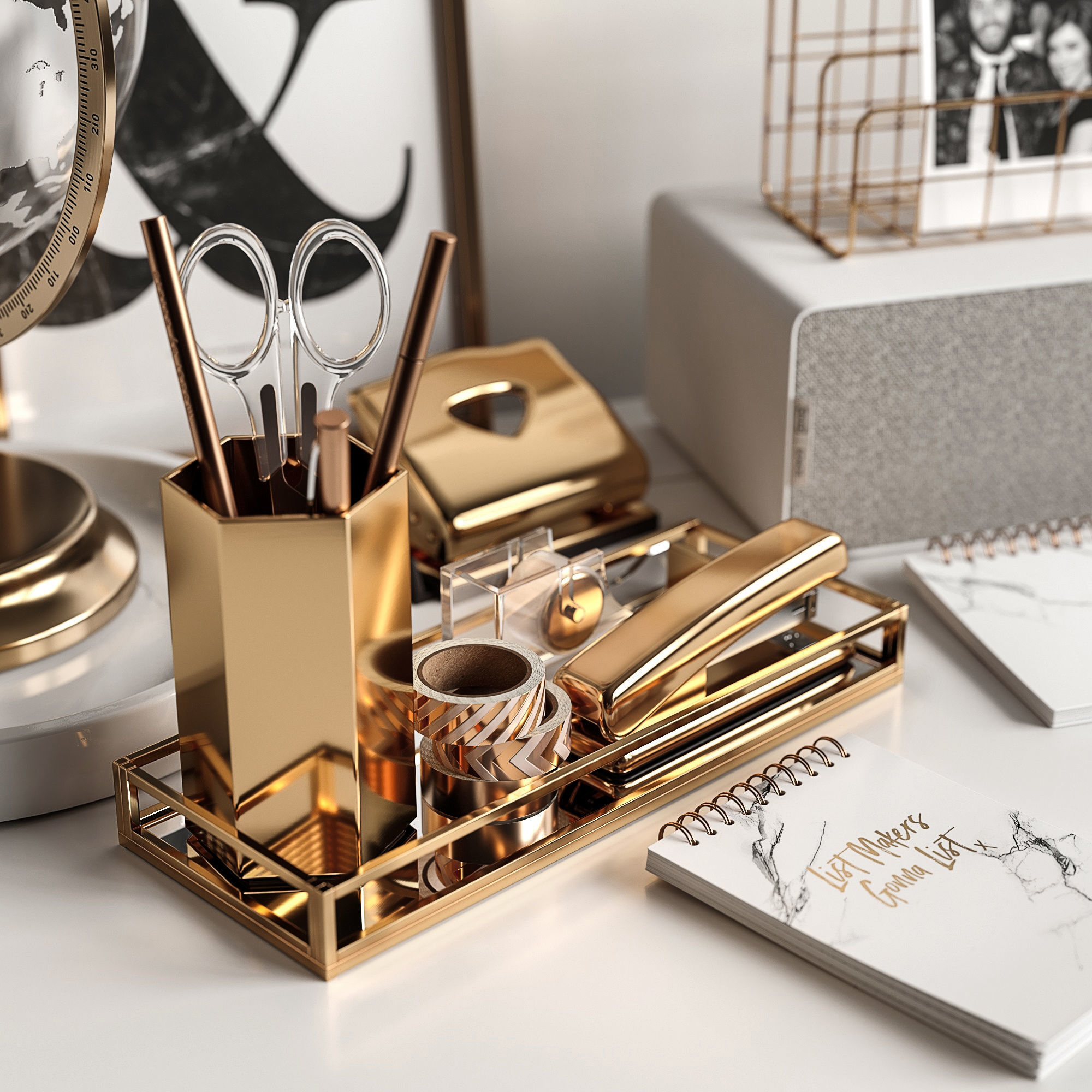 Workspace with pampas 3D model_6