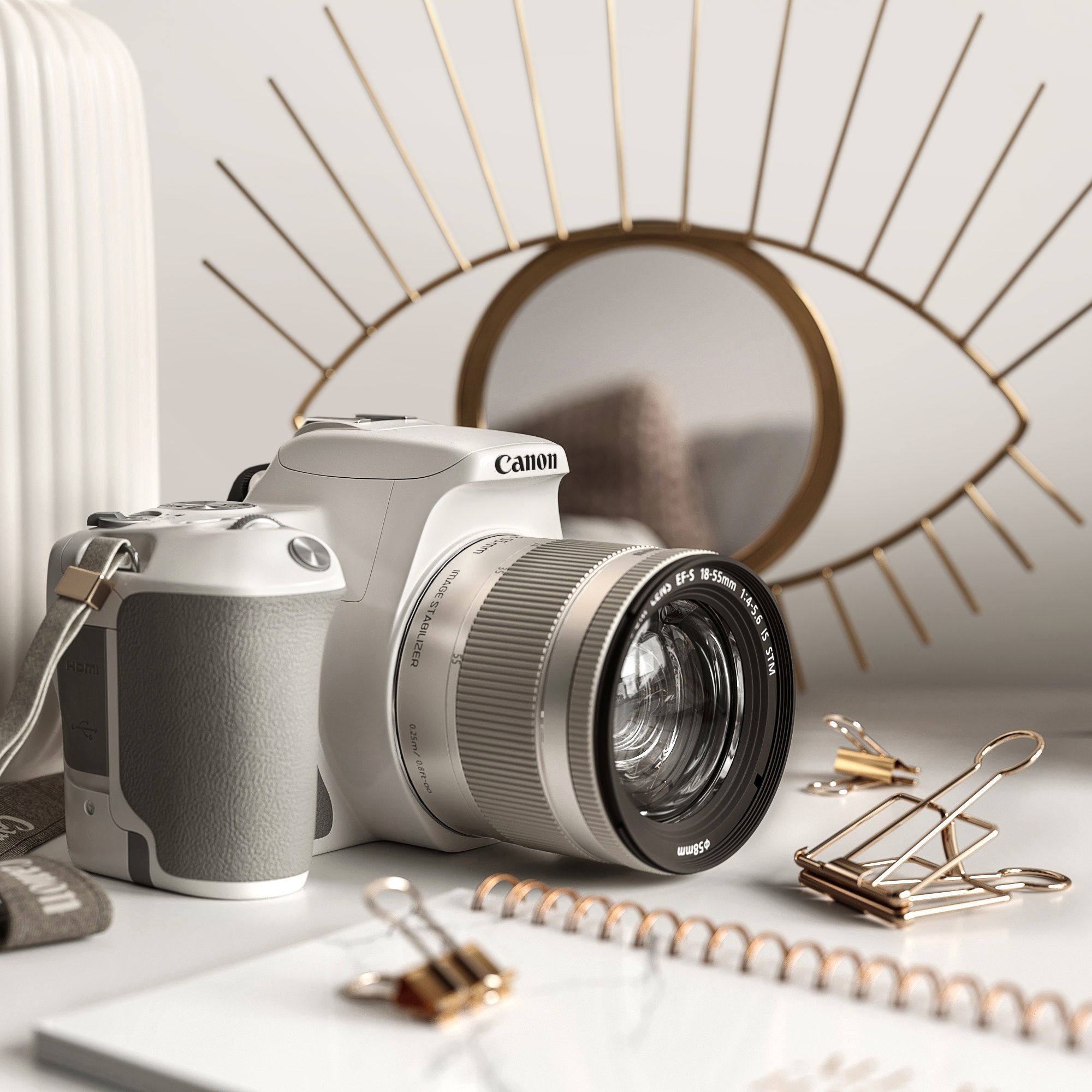 Workspace with pampas 3D model_3