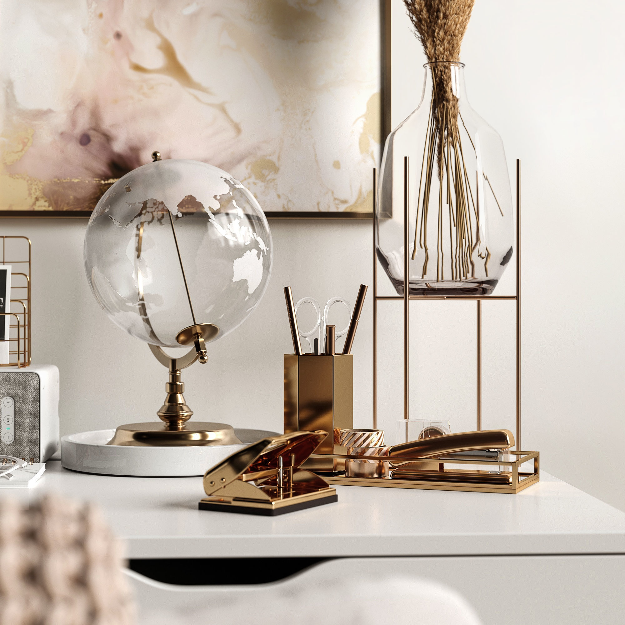 Workspace with pampas 3D model_5