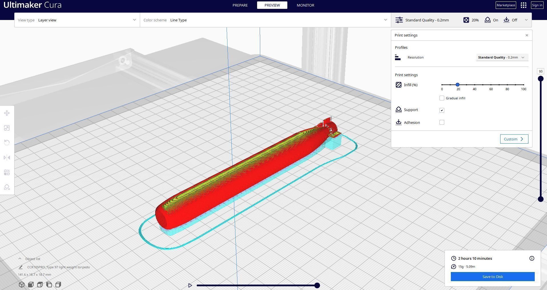 Type 97 light weight torpedo 3D print model_1