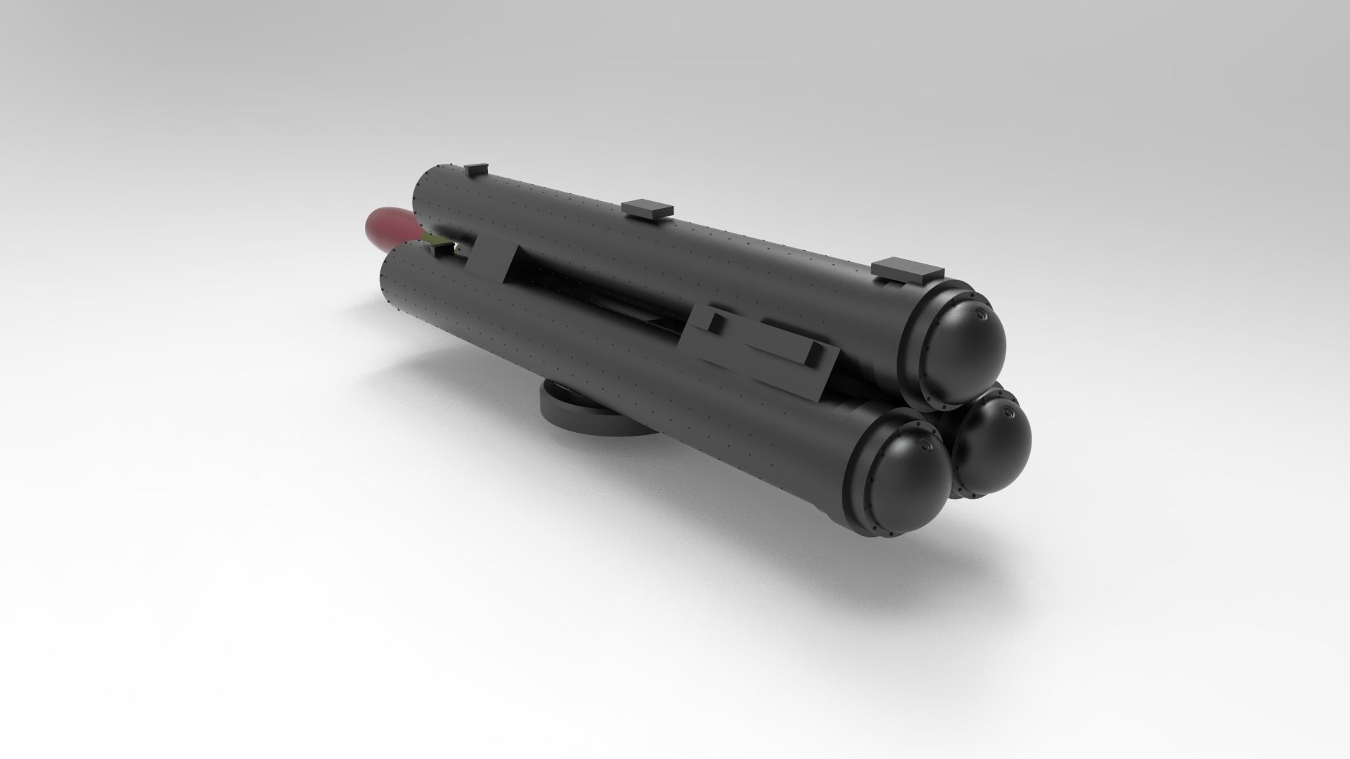 Torpedo With torpedo tube launcher 3D print model_1