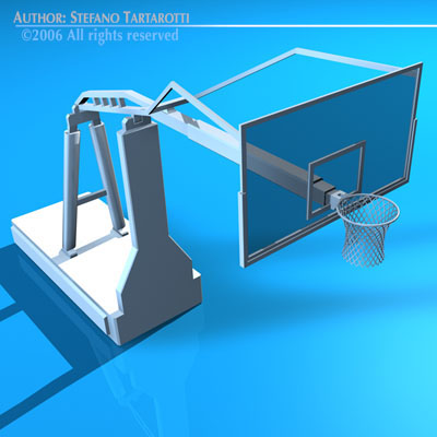 Basketball hoop 3D model_2