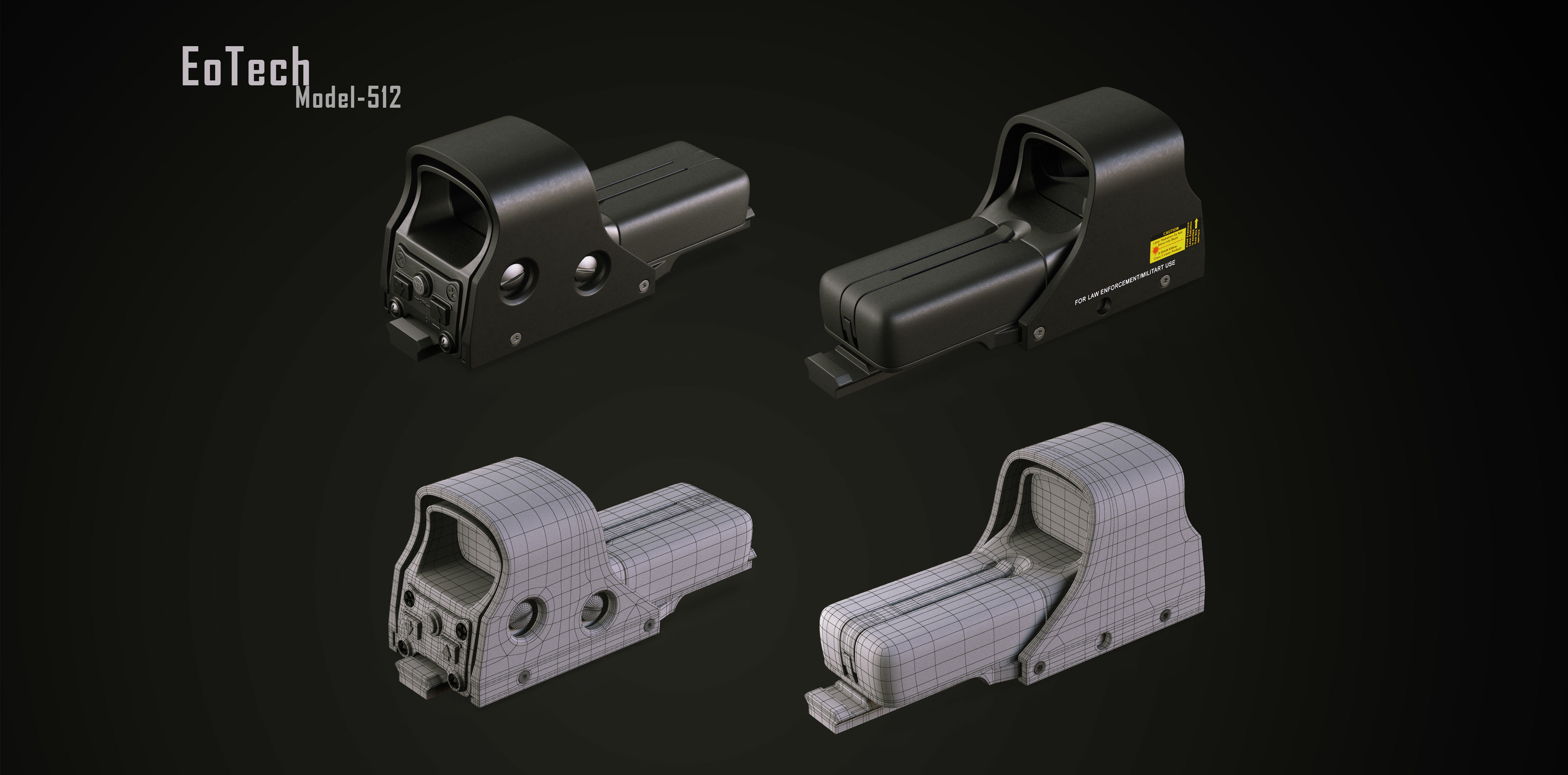 Various sighting scope 3D model_3