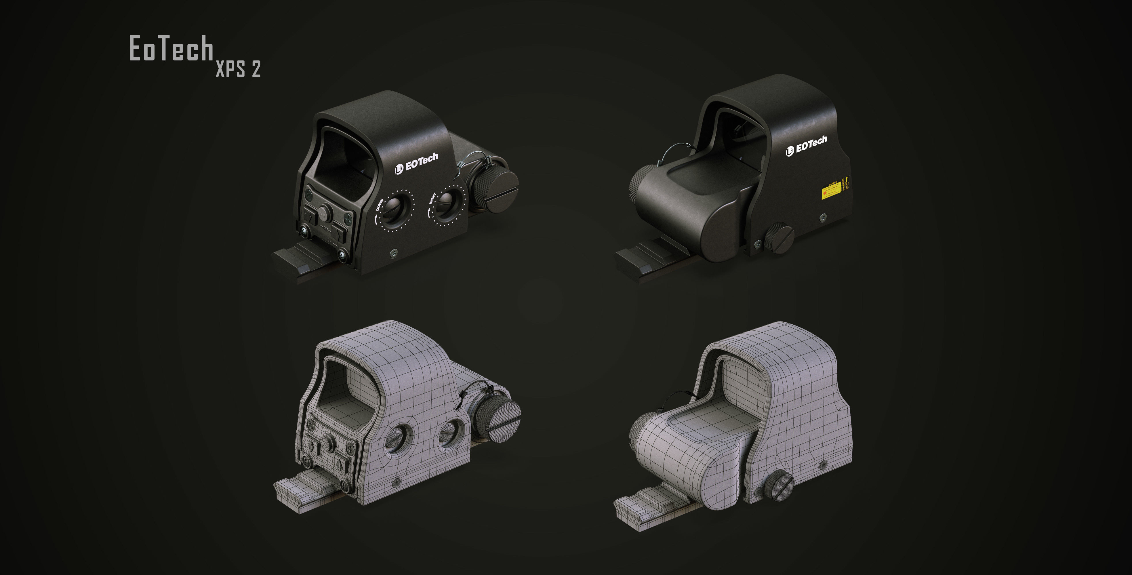 Various sighting scope 3D model_1