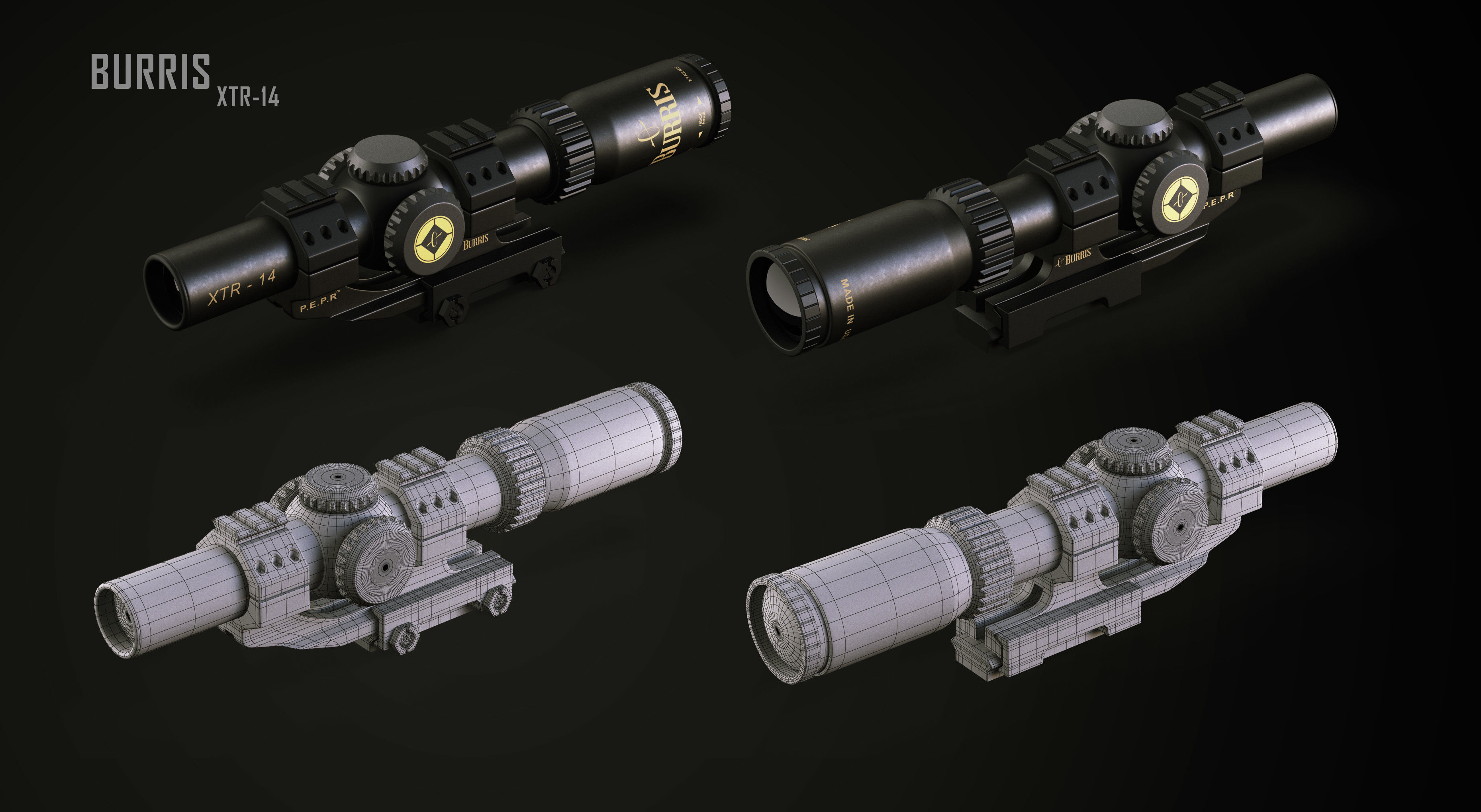 Various sighting scope 3D model_2