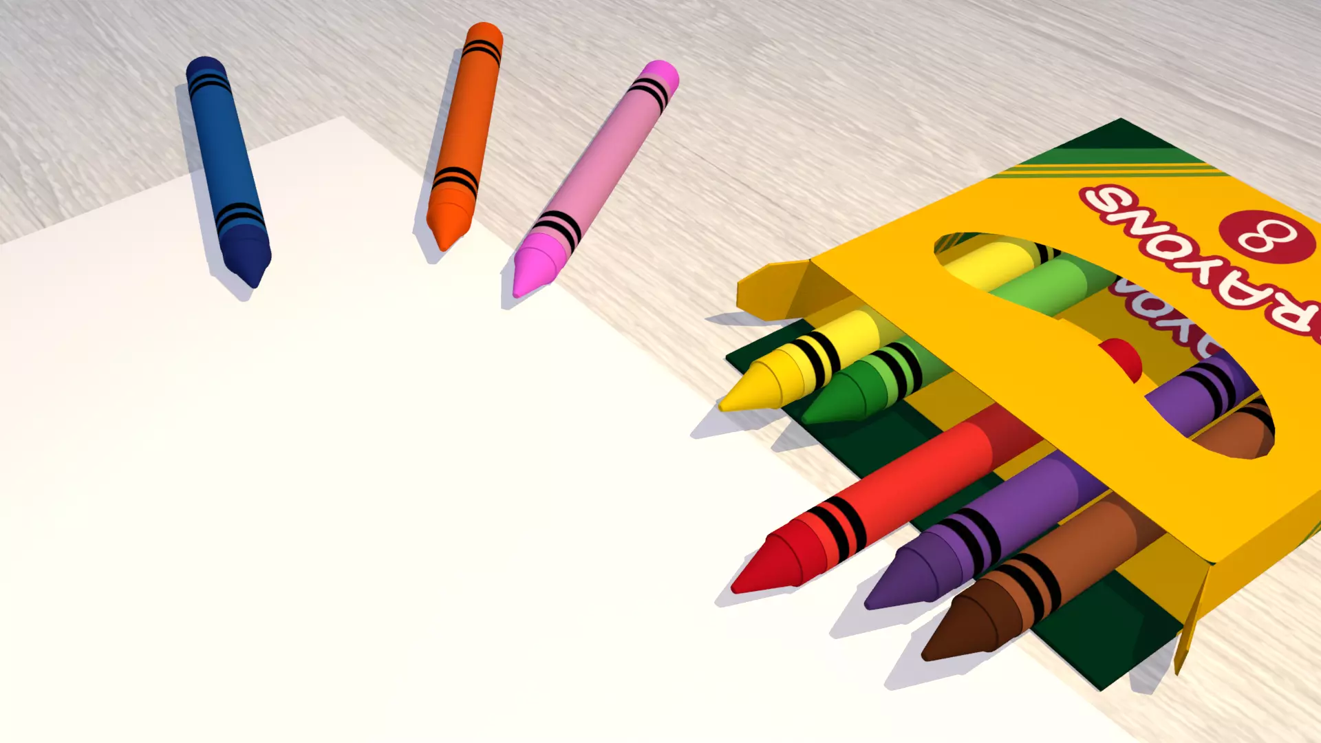Crayon Box 3D model_0