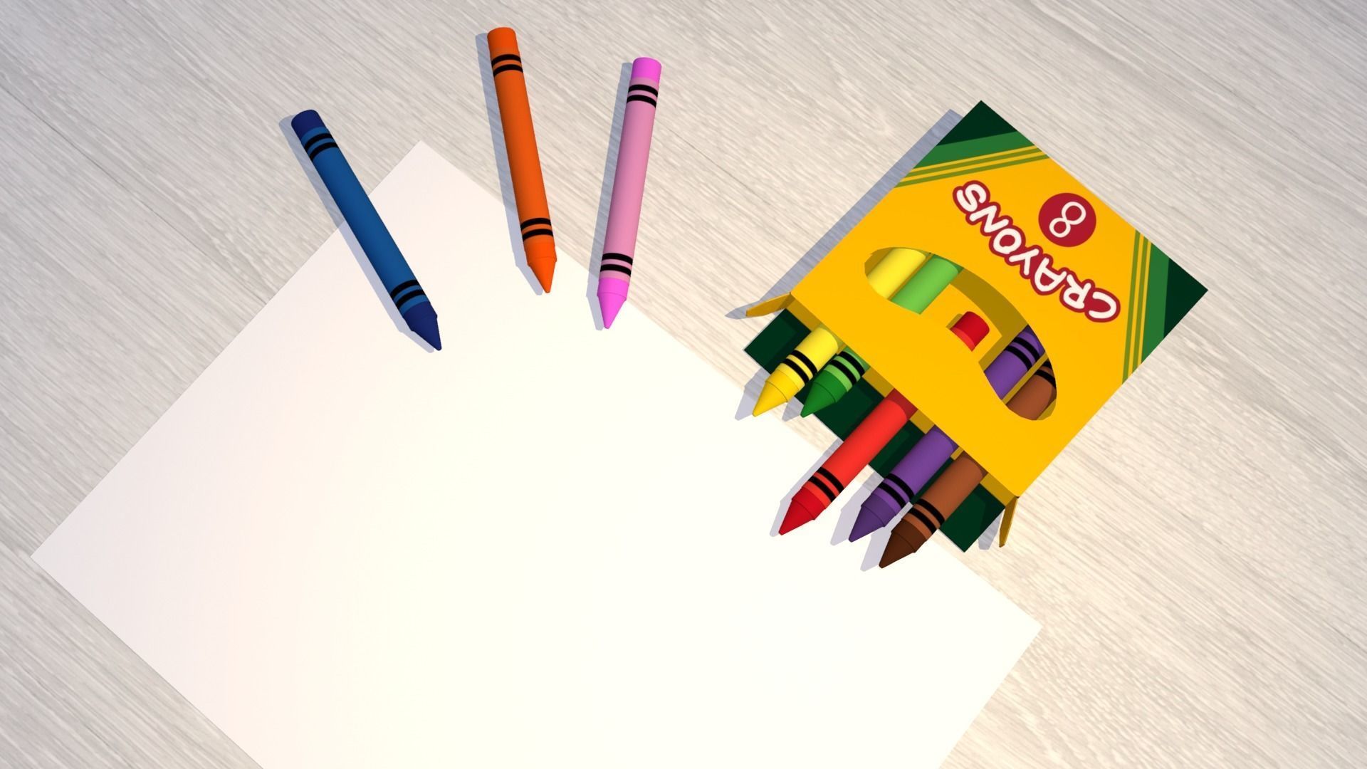 Crayon Box 3D model_4