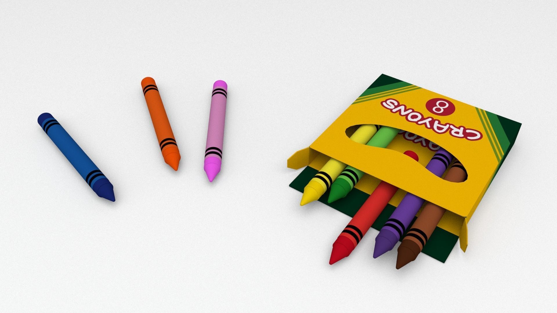Crayon Box 3D model_8