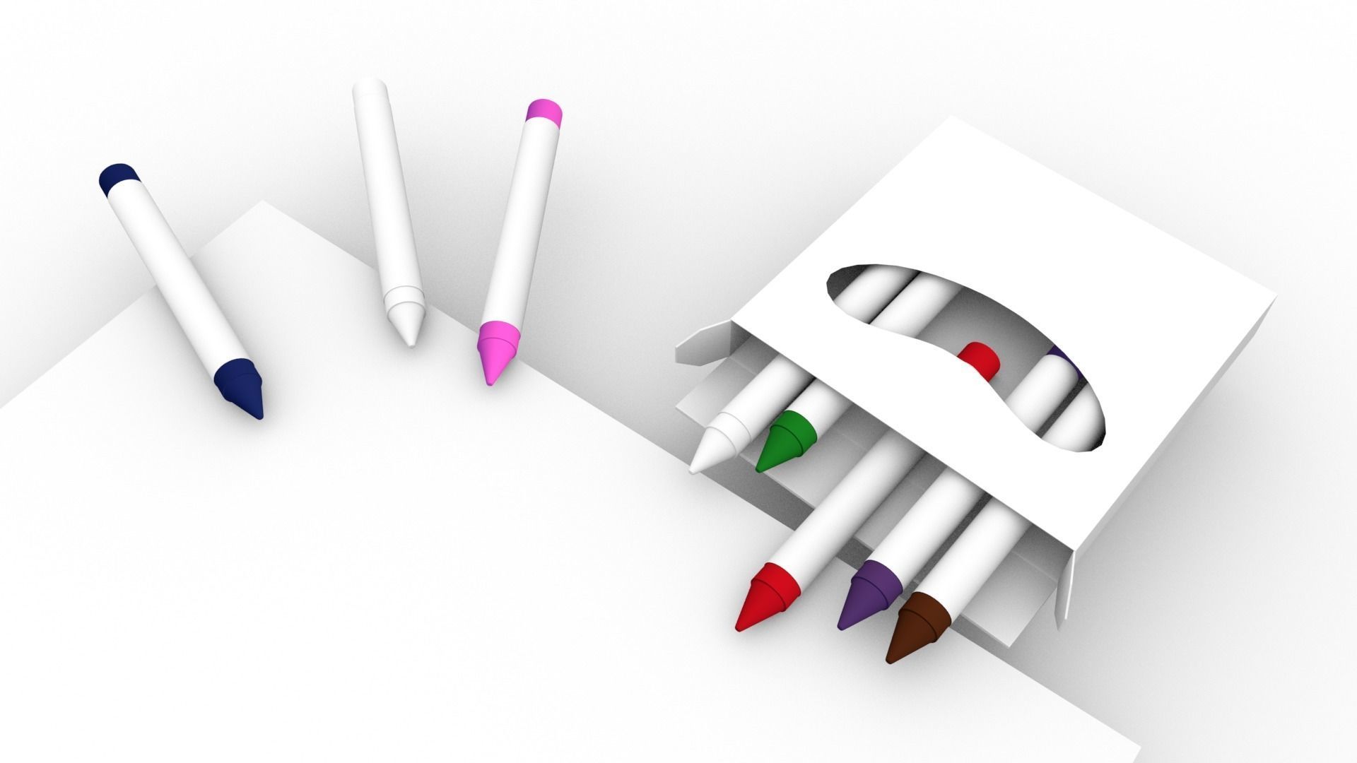 Crayon Box 3D model_1
