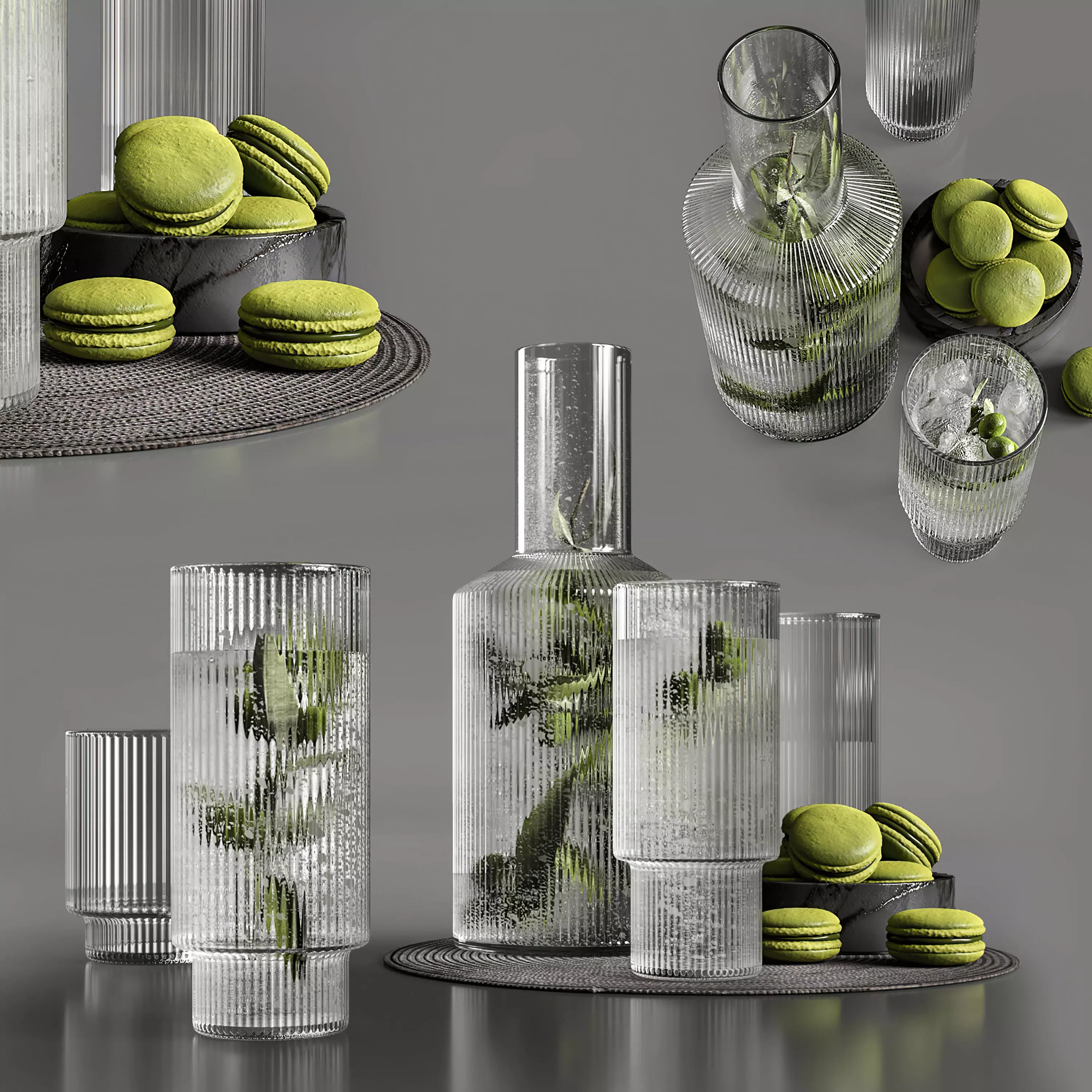 Ripple carafe with olives 3D model_0