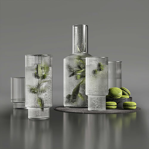 Ripple carafe with olives 3D model 4