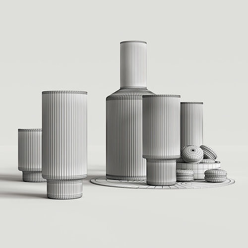 Ripple carafe with olives 3D model 5