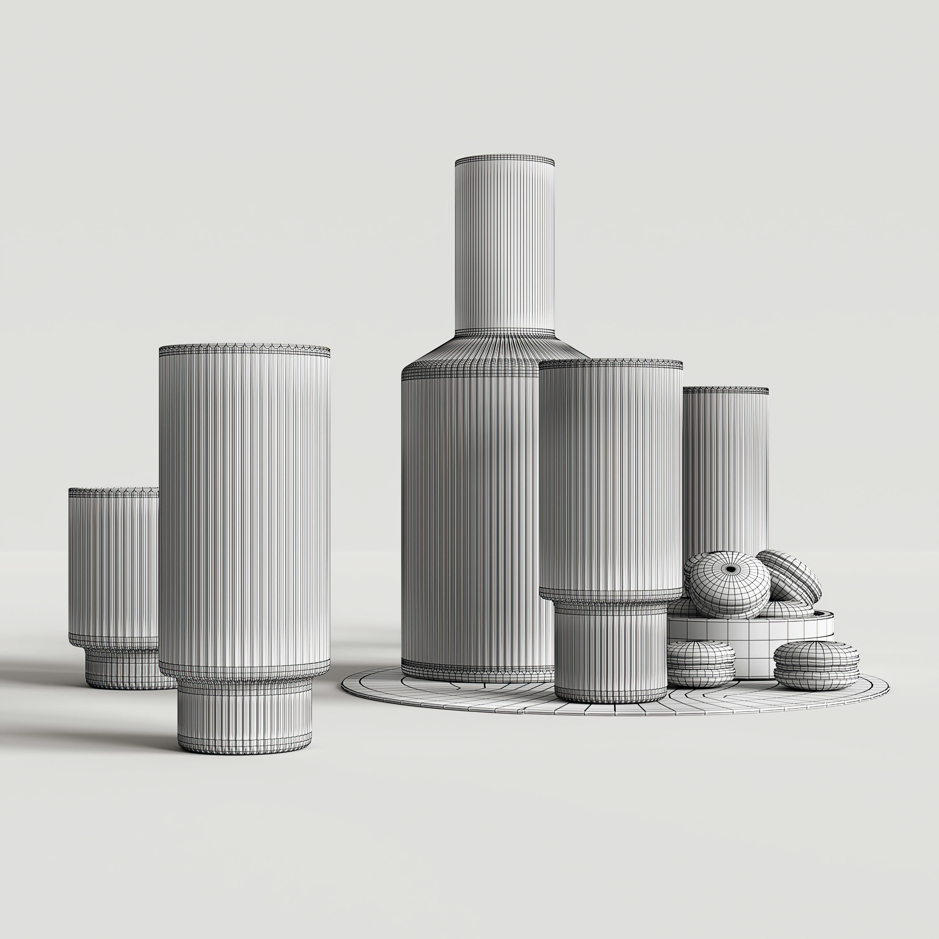 Ripple carafe with olives 3D model_4