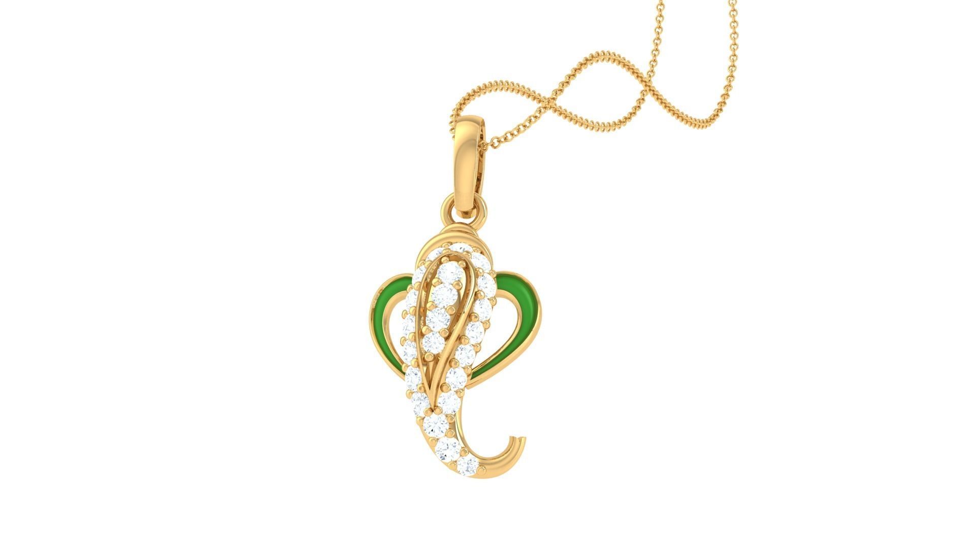 Spiritual Ganesha Pendant 3D print model_2