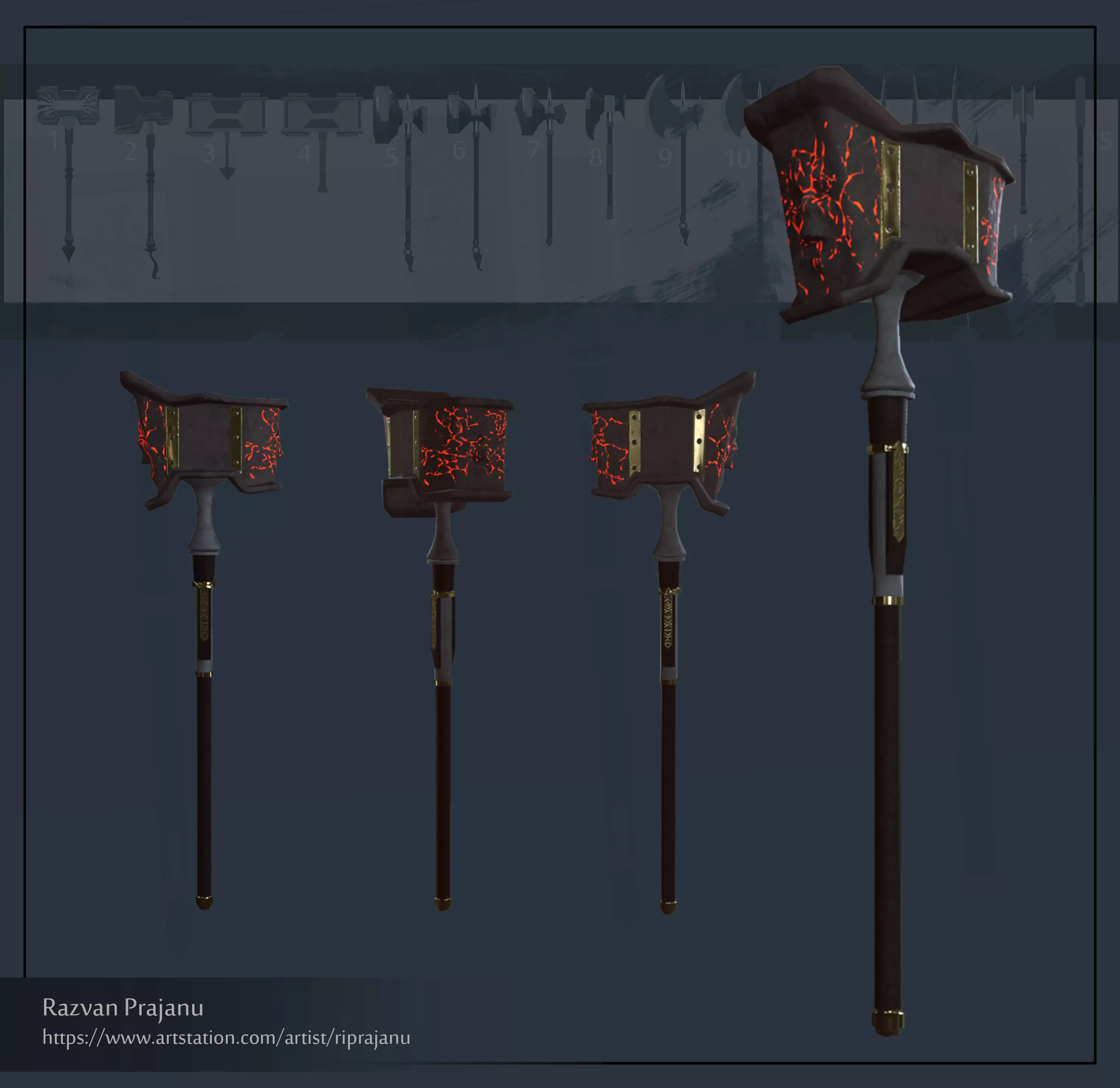 Fantasy Game Weapon Challenge Low-poly 3D model_0
